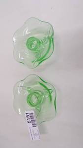 lot 5151 image: Uranium Glass Candle Sticks