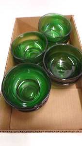 lot 5167 image: Forest Green Oatmeal Bowls