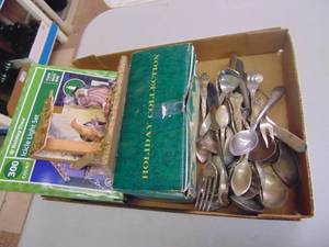 lot 5335 image: Nativity x 2, Icicle Lights, Fancy Utensils
