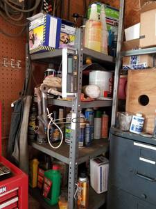lot 5859 image: Metal Shelf With Contents