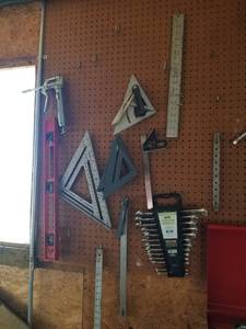 lot 5863 image: Wrench Set, Speed Squares, Rulers