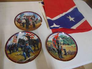 lot 5389 image: Confederate Flag and Plates