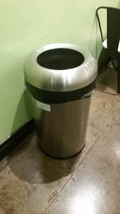 lot 43 image: (2) Stainless Steel Trash Cans