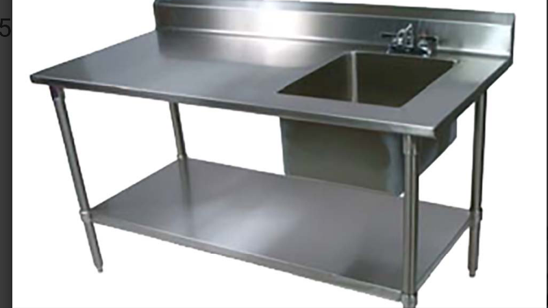 New Stainless Steel Work Table With Prep Sink Faucet Not Included