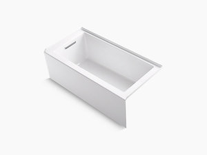 lot 2201 image: Kohler Underscore 60 X 30 Alcove Soaking Bathtub with Integral Apron, Integral Flange, and Left-Hand Drain