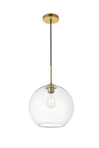 lot 2219 image: Elegant Lighting Baxter 12 Pendant with Clear Glass Shade