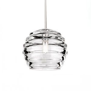 lot 2235 image: WAC Lighting Cosmopolitan LED Pendant - 6 Inches Wide Clarity Quick Adjust Pendant 3000K