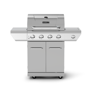 lot 2252 image: 4-Burner Propane Gas Grill with Stainless Steel Side Burner