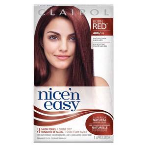 lot 17292 image: Clairol Nice N Easy Born Red Permanent Hair Color Kit, 4BG113 Natural Dark Burgundy