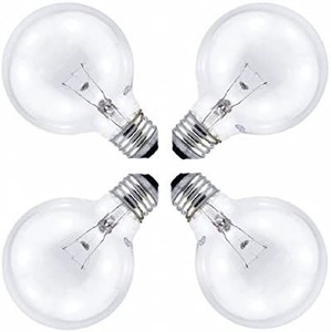 lot 17375 image: SYLVANIA G25 60-Watt Clear Globe Bulb - Valu 4 Pak