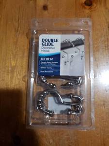 lot 17446 image: Maytex Mills Metal Double Glide Shower Ring, Brushed Nickel, 12 Count