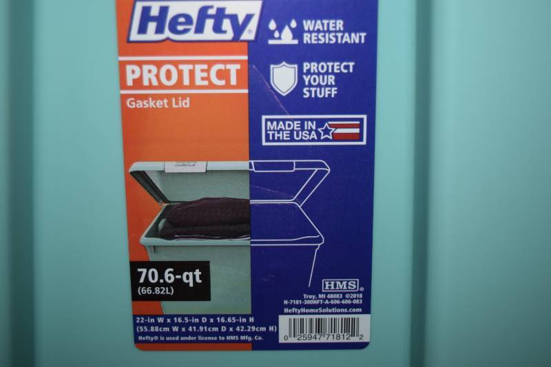 3 Hefty Protect Gasket Lid Totes 70.6 Quart, Belton All Star Merchandise  and Goods Sale