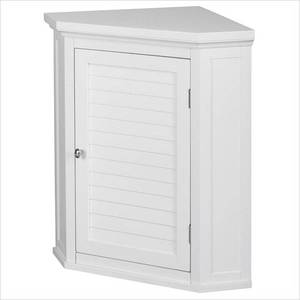 lot 45 image: Elegant Home Fashions Slone 1-Door Corner Cabinet White