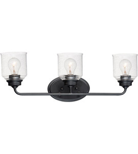 lot 106 image: Maxim Acadia 3 Light Vanity Fixture Black