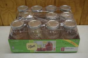 lot 445 image: 11 Ball Mason Quart Jars with Lids