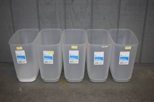 lot 16 image: 5 Room Essentials Slim Wastebaskets