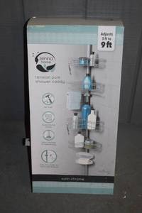lot 43 image: Zenna Home Tension Pole Shower Caddy