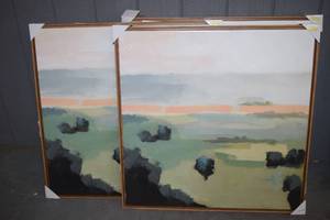 lot 51 image: 3 Framed Canvas Artwork