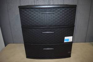 lot 82 image: Room Essentials 3-Drawer Wide Weave Tower