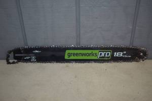 lot 153 image: Greenworks 18 Chainsaw Bar and Chain