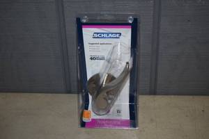 lot 179 image: 4 Schlage Door Handles Satin Nickel