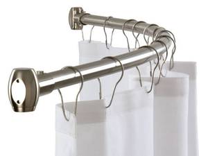 lot 2 image: Crescent Suite Satin Nickel Curved Shower Rod