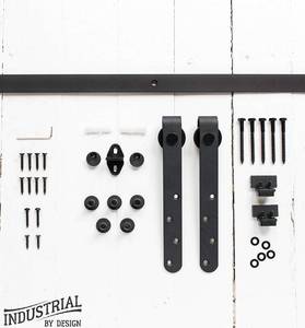 lot 3 image: Smartstandard 6 Foot Mini Barn Door Hardware Kit for 2 Doors