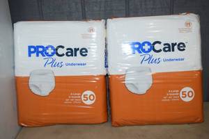 lot 265 image: 2 Packages of 50 ProCare Plus Underwear Size XL