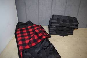 lot 266 image: 4 Buffalo Plaid Picnic Blankets Waterproof Back 50 x 60