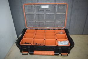 lot 291 image: Ridgid Screw Bin Box 14 Compartments 22 x 13 x 5
