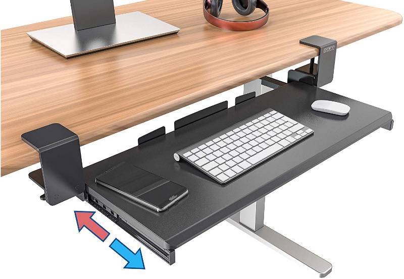 Defydesk Clamp On Keyboard Tray Under Desk Storage Retail