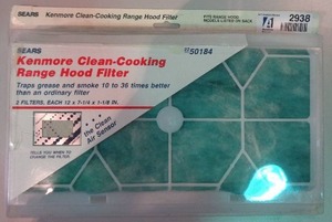 lot 2938 image: Kenmore Clean-Cooking Range Hood Filter 2250184 50184