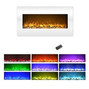 lot 2956 image: Northwest Electric Fireplace Wall Mounted Color Changing LED Flame and Remote, 36, White