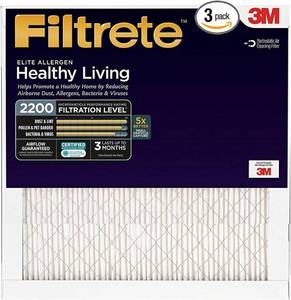 lot 2999 image: Filtrete Elite Allergen Healthy Living #2200 20x20x1 - 6 Filters