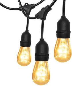 lot 3003 image: Amico 52ft Commercial Outdoor Waterproof String Light, 16 Sockets, 17 Bulbs