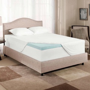 lot 3021 image: Novaform ComfortLuxe Gel Memory Foam Mattress Topper For Full Size Bed