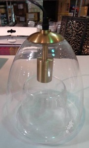 lot 3041 image: Glass  Gold Pendant Lamp