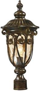 lot 3054 image: ELK Lighting 450731 Logansport Collection 1 Light Outdoor Post Light, Hazelnut Bronze