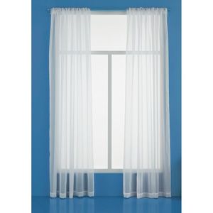 lot 3061 image: Sheer Window Curtain Panels, White 60 x 63 - Room Essentials