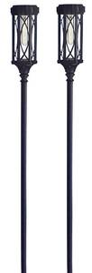 lot 3086 image: Naturally Solar Outdoor Solar Torch Pathway, Set of 2 Torches, Adjustable Height
