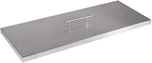 lot 3121 image: Celestial Fire Glass Fire Pit Cover for 36x12 Rectangular Burner Pan, Stainless Steel