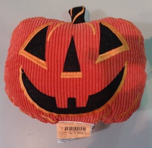lot 3144 image: Hyde and Eek Boutique Pumpkin Shaped Pillow, Orange