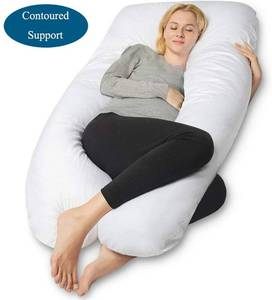 lot 3145 image: QUEEN ROSE Pregnancy Body Pillow, U-Shaped Maternity Pillow,Full Body Support Pillow with Washable Cover for Pregnant Women,White
