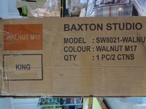 lot 3163 image: Baxton Studio SW8021 Bed Frame, Walnut, King - BOX 1 of 2