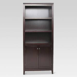 lot 3159 image: 72 Carson 5 Shelf Bookcase with Doors, Espresso - Threshold