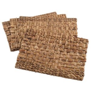 lot 3074 image: Woven Design Water Hyacinth Placemat Set - 4 pieces