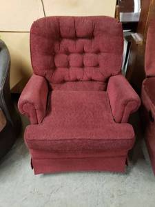 lot 1012 image: Maroon Padded Swivel Rocking Chair