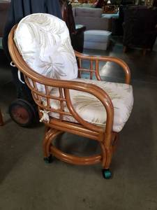 lot 1036 image: Bamboo Chairs on Wheels