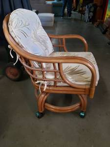 lot 1037 image: Bamboo Chair on Wheels