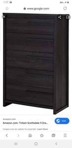 lot 1081 image: Tvilum 5 Drawer Dresser